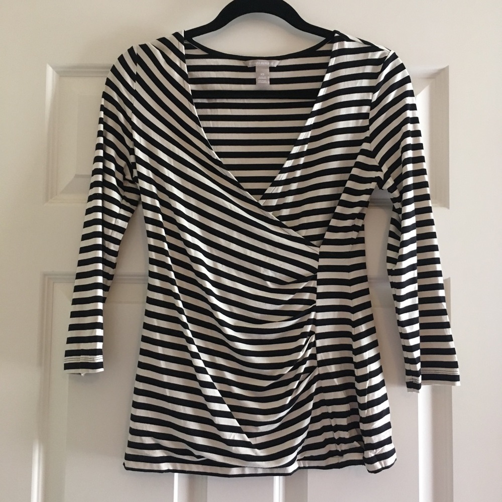 Banana Republic Striped Ruched Top